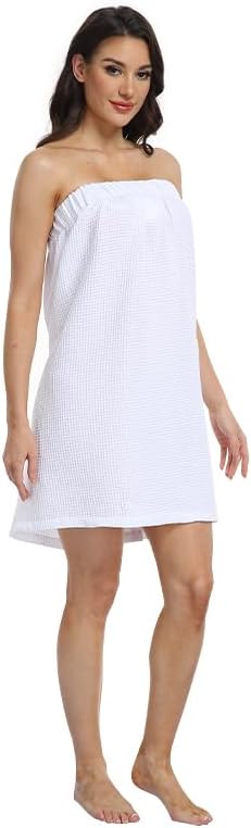 Waffle Robes For Women Towel Wrap Towel Robe Spa Lightweight With Pockets Cotton Blend Bathrobes