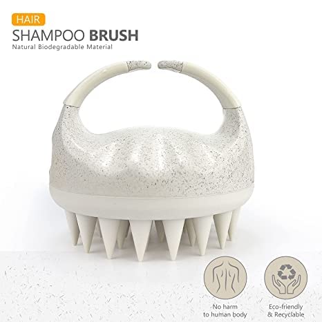 Sndyi Scalp Massager Shampoo Brush, Scalp Scrubber with Soft Silicone Bristles, Scalp Exfoliator for Dandruff Removal, Scalp Massager for Hair Growth, Wet Dry Hair Brush for Scalp Care, Green