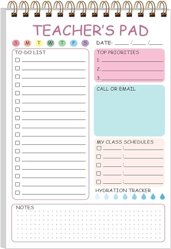 Teacher Notepad - A4 Teacher To Do List Notepad, Spiral Checklist Notebook Organizer for Teachers Notes Task Appointment, Teacher Appreciation Gifts, 8'' x 11'', Green