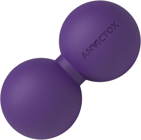 Peanut Massage Ball,Double Lacrosse Ball for Neck and Back,Medium Density Myofascial Release Massager Ball for Deep-Tissue Massage Muscle Knots Yoga Therapy(Purple)