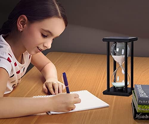 hourglas Sand Timer 30/60 Minutes Desktop Decorations Reloj de Arena ampulheta Sandglass (Black Sand,5.5 * 3.2 * 3.2inch,30min)