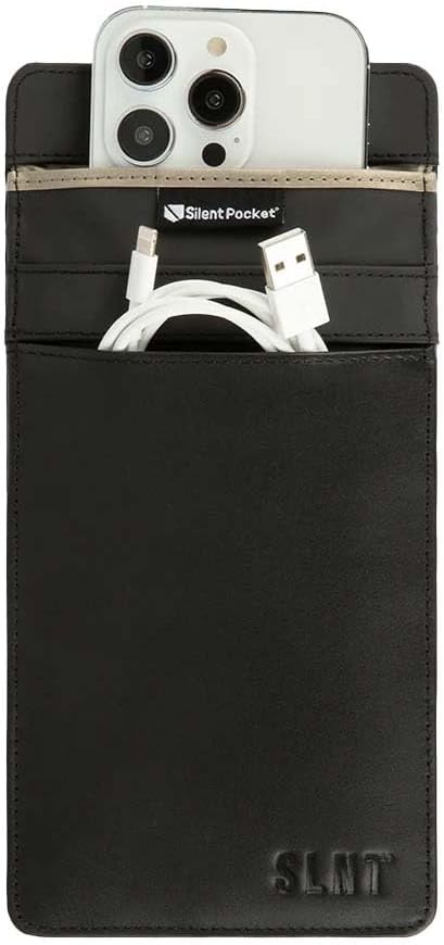 SLNT Faraday Phone Sleeve - Signal Blocking Pouch (Black, Medium)