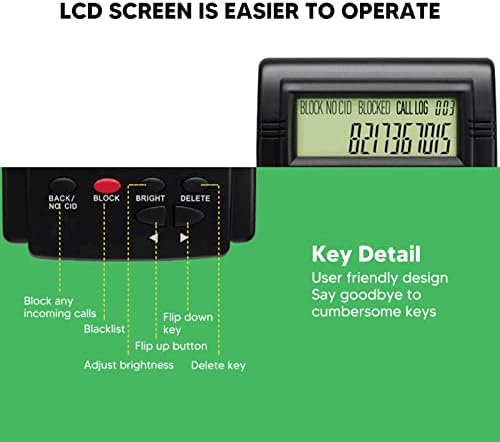 Call Blocker, Call Blocker for Landline Phones, 4000 Groups Large Capacity Prevent Harassment Caller ID Box with LCD Display