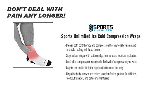 Sports Unlimited Cold Compression Ankle Wrap with Two Gel Packs