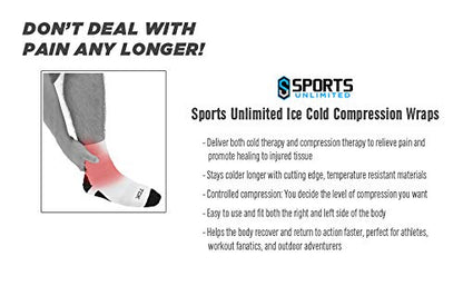 Sports Unlimited Cold Compression Ankle Wrap with Two Gel Packs
