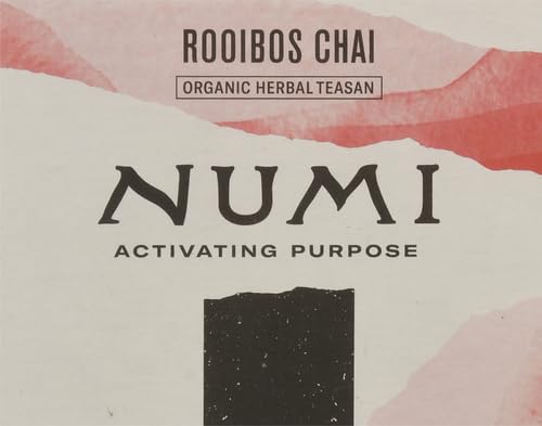 Numi Organic Rooibos Chai Tea, 100 Tea Bags, Herbal Red Tea with Cinnamon, Allspice, Ginger & Cardamom, Caffeine Free Chai