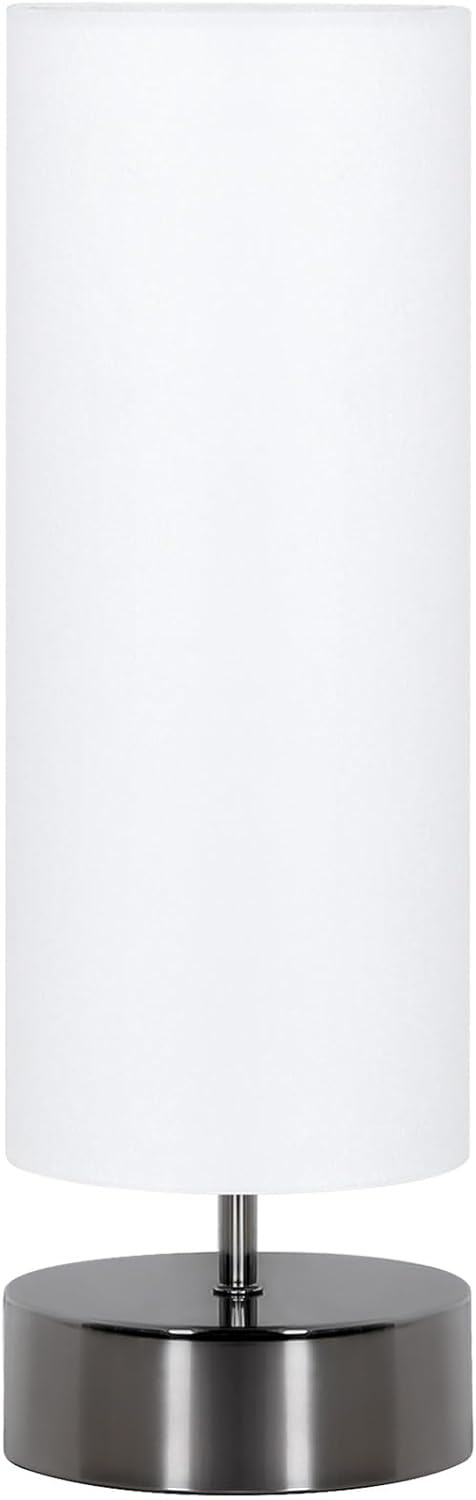 Touch Table Lamp, 3-Way Dimmable Modern Minimalist Accent Bedside Lamp with Cylinder Fabric Shade, Night Light Nightstand Desk Lamp for Bedroom Living Room Kitchen, 9W LED Bulb Included