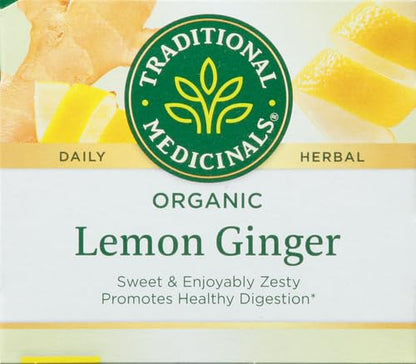 Traditional Medicinals Organic Lemon Ginger Tea, 1.13 Oz, 16 Count