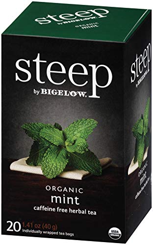 steep by Bigelow Organic Rooibos Hibiscus Herbal Tea, Caffeine Free, 20 Count (Pack of 6), 120 Total Tea Bags