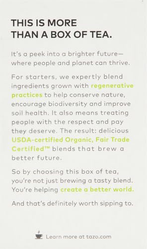 TAZO Organic Green Tea, Green Ginger, Caffeinated Tea, 16 Total Bags (Pack of 2)