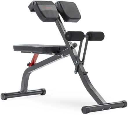 Sunny Health & Fitness Multi-Function Roman Chair with Dip Station & Sit-Up Bench, Adjustable Heavy-Duty Strength Training Equipment for Glutes, Core & Lower Body Workouts, Hyperextension Machine for Home Gym