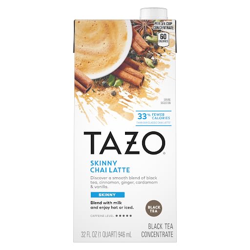 TAZO Skinny Chai Latte Concentrate, 32 oz Cartons, 2-Pack