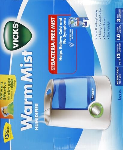 Vicks Warm Mist Humidifier for Small to Medium Rooms, White