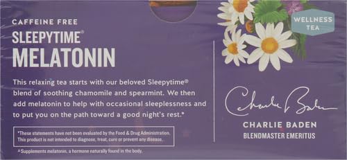 Celestial Seasonings Sleepytime Tea Plus Melatonin, Caffeine Free, Celestial Seasonings Herbal Tea, 18 Bag Box