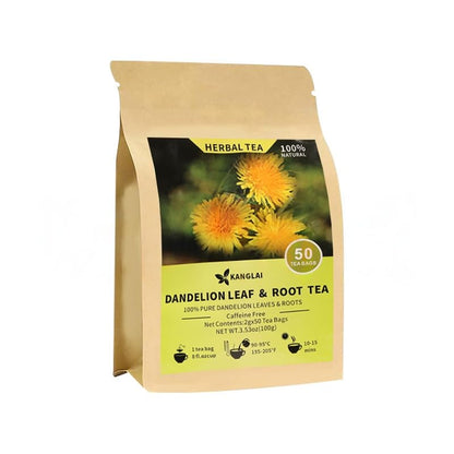 Kuting Premium Dandelion Leaf and Root Tea Bags, 100% Natural Dandelion Tea, Sugar Free, Gluten Free, Soy Free, Non-GMO, 50 Count Round Eco-Conscious Teabags