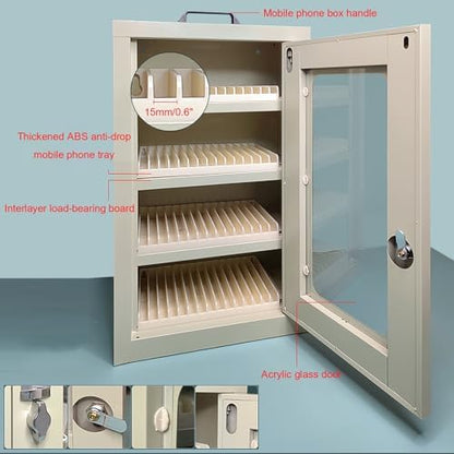 Wall Mounted Cell Phone Jail Lock Box - 15/30/45/60/75 Slots Charging Station for Office, School, Classroom & Factory - Family Time Out Organizer (38x22x33cm/15x9x13in)