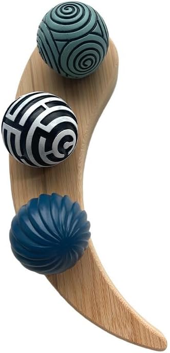 Zen Garden Kit, Meditation Sand Ball with Bamboo Tray Tea Table Ornament Mini Round Ball Toy Modern Minimalist Resin Coral Texture Sand Ball Combination Japanese Mini Zen Decor