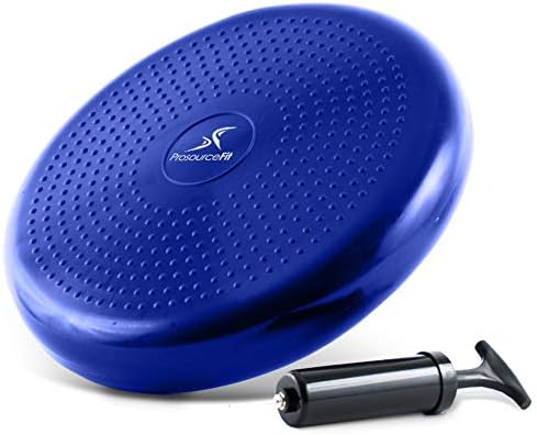 ProsourceFit Core Balance Disc Trainer, 14” Diameter with Pump for Fitness, Balance Training, or Seating; Wobble Board for Core Stability; Flexible Floor Cushions