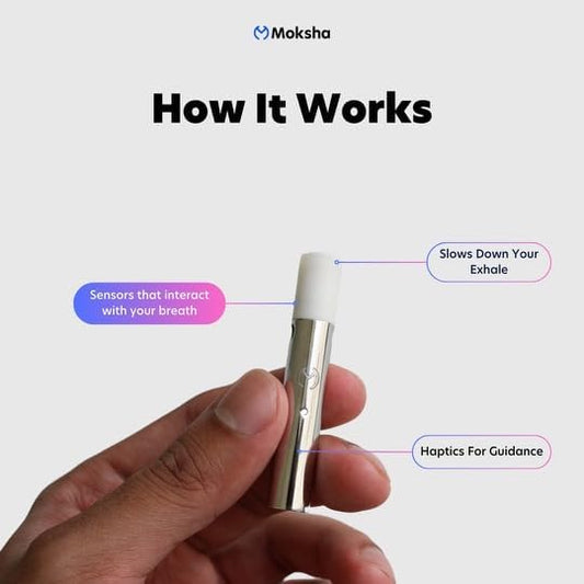 Moksha O₁ Gamified Stress & Anxiety Relief | Smart Meditation Device for Relaxation and Sleep | Interactive Breathwork & Biofeedback Tool | iOS Only (Moon)
