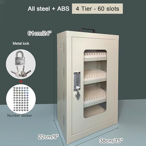 Wall Mounted Cell Phone Jail Lock Box - 15/30/45/60/75 Slots Charging Station for Office, School, Classroom & Factory - Family Time Out Organizer (38x22x33cm/15x9x13in)