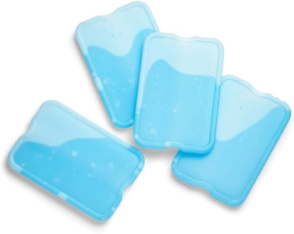 Cool Coolers by Fit & Fresh 4 Pack XL Slim Ice Packs, Quick Freeze Space Saving Reusable Ice Packs for Lunch Boxes or Coolers
