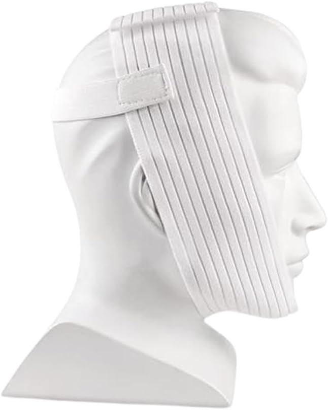 Bistras Super Deluxe White Chin Strap for Cpap Users - Anti Dry Mouth- Anti Snore Chin Strap Great Sleeping Solution for Men and Women to Keep Mouth Closed While Sleeping (1 pk)
