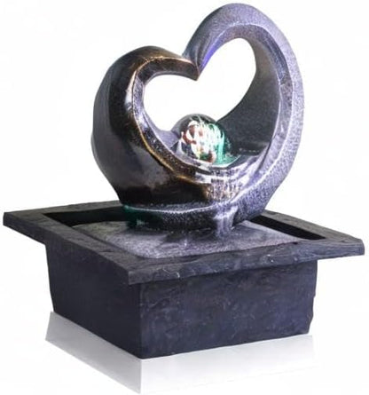 Ferrisland Tabletop LED Light Meditation Indoor Waterfall Fountain