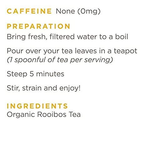 Golden Moon Organic Rooibos Tea Travel Tin – 30 Servings Caffeine Free