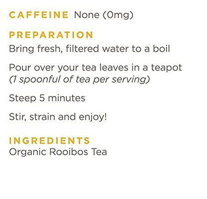 Golden Moon Organic Rooibos Tea Travel Tin – 30 Servings Caffeine Free