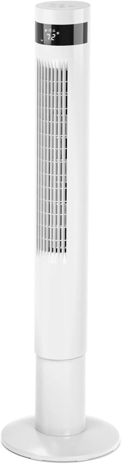 Antarctic Star Tower Fan 85°Oscillating Fan Quiet Cooling 12H Timer Remote Control Bladeless Electric 3 Speeds Wind 3 Modes, 42INCH, PINK