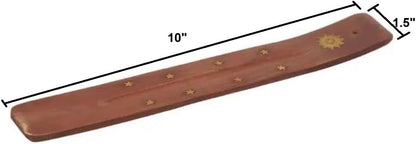 Hosley Wood Incense Holder Sun 10 Inches Ideal Gift for Wedding, Aromatherapy, Zen, Spa, Reiki, Meditation
