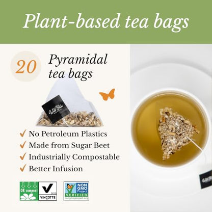 Wild Bliss Organic Burdock Root Tea - Caffeine Free Herbal Detox Support - Pharmacopoeia Quality - 25 Plant Based Tea Bags (Pack of 2)