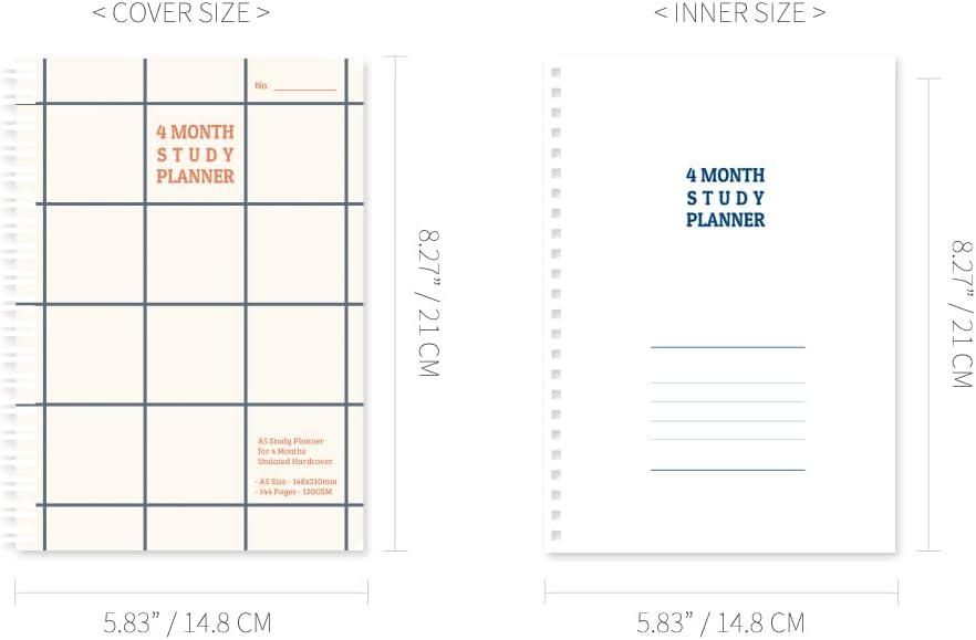 Monolike Basic B5 Monthly + Weekly Planner pad, A SET - Academic Planner, Weekly & Monthly Planner, To-do list, Note pad, Scheduler