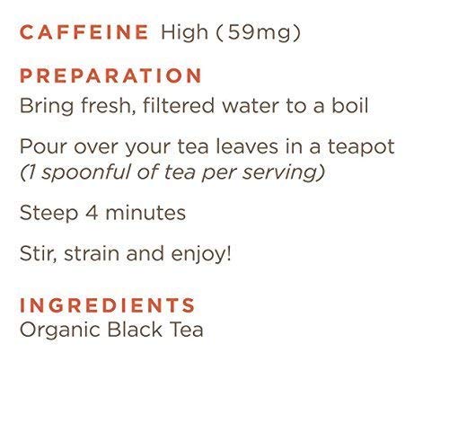 Golden Moon Tea Organic English Breakfast Black Tea - Loose Leaf, Non-GMO 4 Tea Blend - 1 Pound (192 Servings)