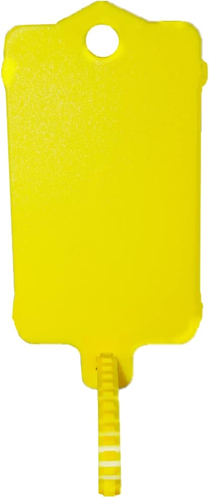 100pcs Reusable Blank Plastic Tags Ties Key Tags 1.45"*2.48" Serrated Tension Sealing Strap with Large Label Plastic Tie Mark Label Waterproof Hang Sign Write on Tag (White, 100pcs)
