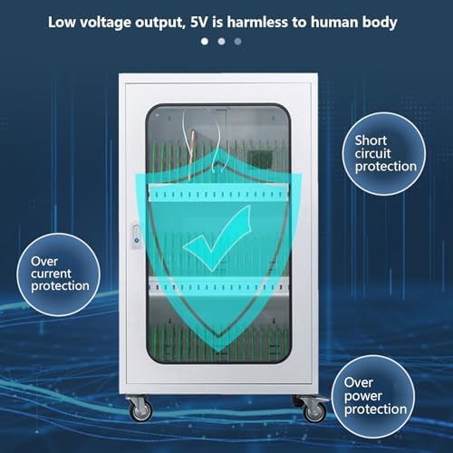 Wall-Mounted Phone Locker Charging Station - Secure Device Storage with USB Charging for Schools, Churches, AirportsPublic Spaces,White-6Slots
