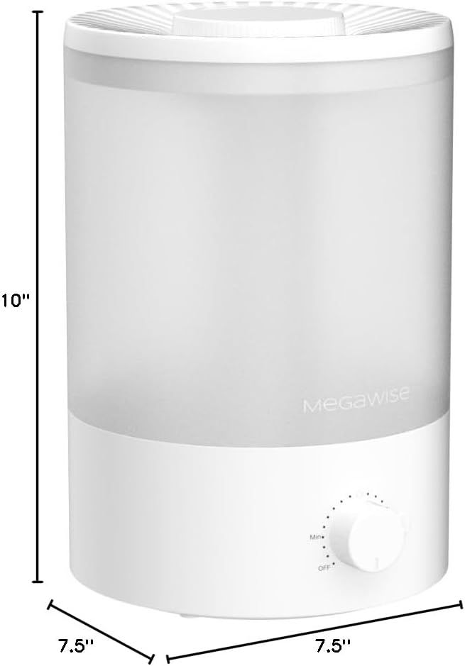 MegaWise Ultrasonic Cool Mist Humidifier SK7620 - 1.5L Capacity, Whisper-Quiet Operation, Adjustable Mist Output, Auto Shut-Off - Ideal for Home, Office, Baby Room, and Bedroom