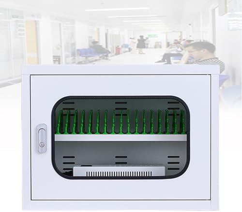 Wall Mounted Phone Locker with USB Charging Stations, Multi Functional Mobile Phone Storage for Schools Churches Airports（White,6slots）