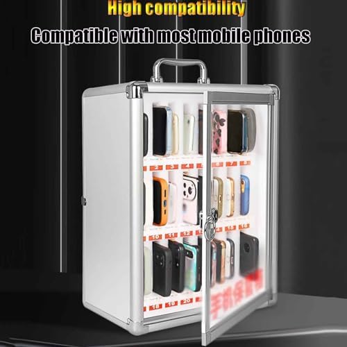 Wall Mounted Phone Stand12 Position Organizer for Mobile Devices Spacesaving Solution for Home Office Stylish Storage for Phones and Accessories,Silver-36-bit