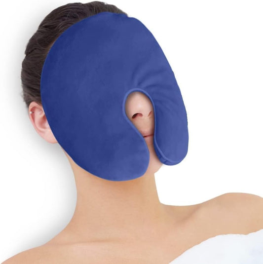 NEWGO Face Heating Pad Sinus Relief Mask, Moist Heat Face Mask Microwavable, Warm Compress for Sinus Pressure Relief, Migraine, Tension Headache Relief - Purple