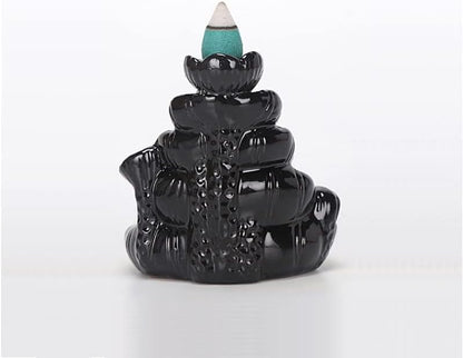 Handmade Backflow Incense Holder, Incense Burner Ornament, Ceramics Waterfall Incense Seat, Zen Decor