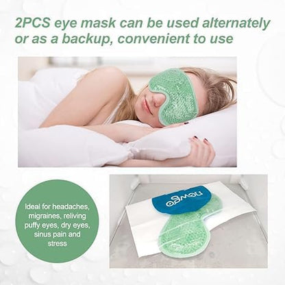 NEWGO Cooling Eye Mask for Puffy Eyes, Cold Eye Mask Eye Ice Pack for After Eyes Surgery, Tension Stress Relief, Itchy Eyes, Headaches, Dark Circles - Blue