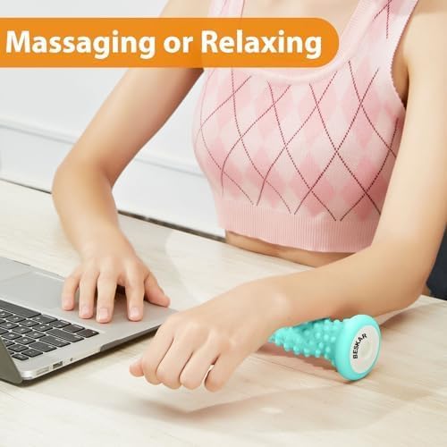BESKAR Foot Massager Roller for Plantar Fasciitis Relief, Portable, Deep Tissue Muscle Massage, Foot Arch and Heel Pain, Reflexology Tool