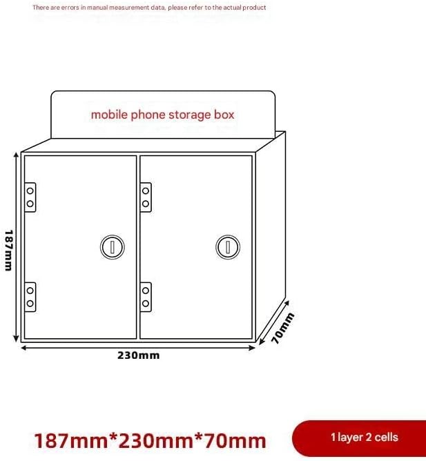 Cell Phone Locker Box - Acrylic Wall-Mounted with Locks and Keys, Secure Storage Cabinet for Office, Classroom, Gyms