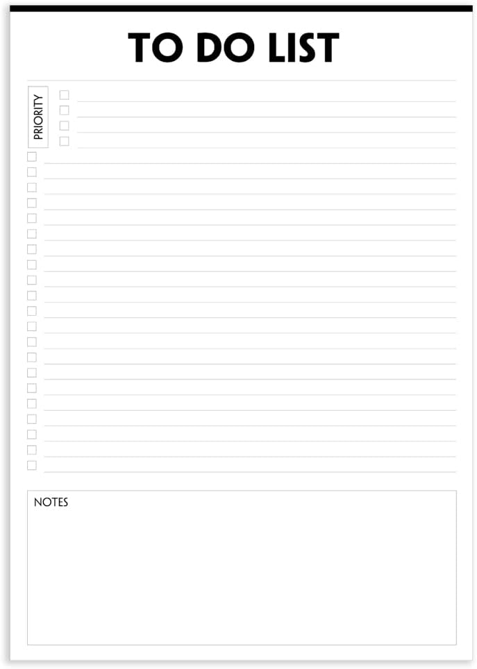 Nokingo To Do List Notepad - 5.5"x8.2", 50 Sheets, To Do Notebook with Check List Organizing, Tear Off, Simple Script, College Ruled To Do Planner for Daily Task