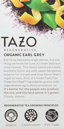 TAZO Organic Earl Grey Tea Bags, Black tea with Caffeine, 16 Tea_Bags (Pack of 2)