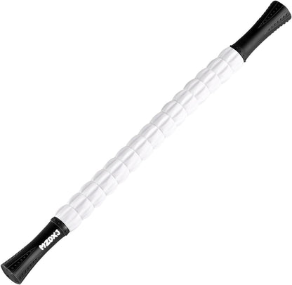 Muscle Roller Massage Roller Stick- Deep Tissue Fascia Blaster for Myofascial Pain Relief, Lymphatic Drainage & Body Sculpting, Handheld Physical Therapy & Recovery Tool (Pink black-18 inch)