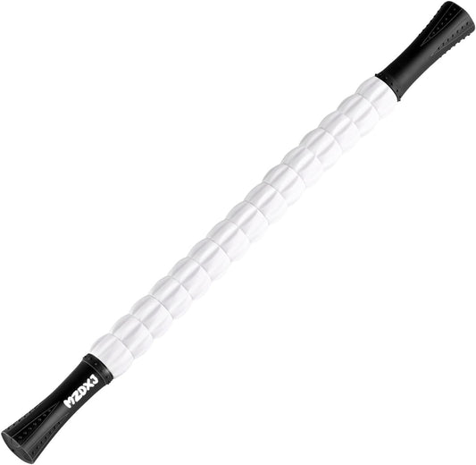 Muscle Roller Massage Roller Stick- Deep Tissue Fascia Blaster for Myofascial Pain Relief, Lymphatic Drainage & Body Sculpting, Handheld Physical Therapy & Recovery Tool (Pink black-18 inch)