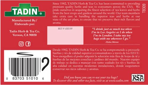 Tadin Bronco Herbal Tea, Caffeine Free, Decaf, 24 Tea Bags Per Box, Pack of 6