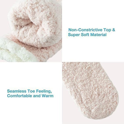 Bulinlulu Fuzzy Socks with Grips Plush Sleep Cozy Winter Soft Hospital Fluffy Socks for Womens Mens Gifts